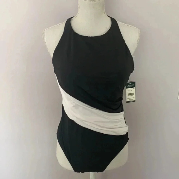 NWT Ralph Lauren Bel Air High Neck One Piece Sz 14 - Picture 6 of 14